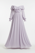 Robe longue fluide épaules dénudées pour femme